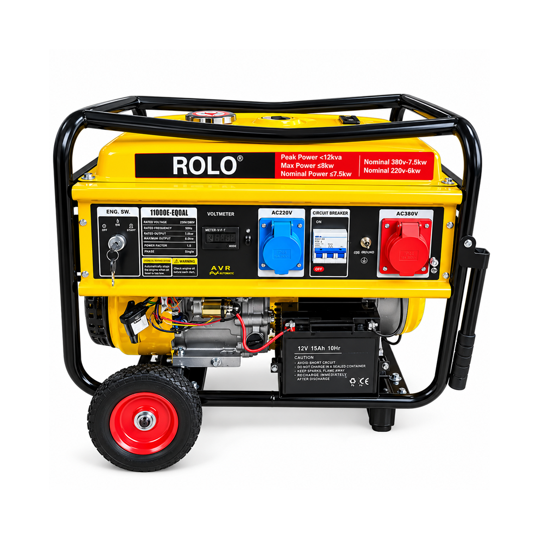 Генератор бензиновый Rolo 11000E 8 кВт, трёхфазный